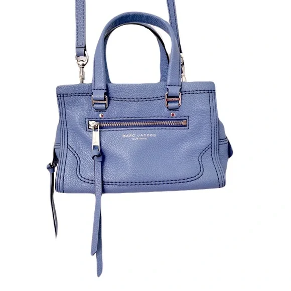 Marc Jacobs Cornflower Blue Leather ‘Mini Cruiser’ Crossbody Satchel SAMPLE - Picture 3 of 14